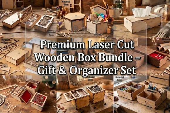 Download Premium Laser Cut Wooden Box Bundle SVG - Wood Collection