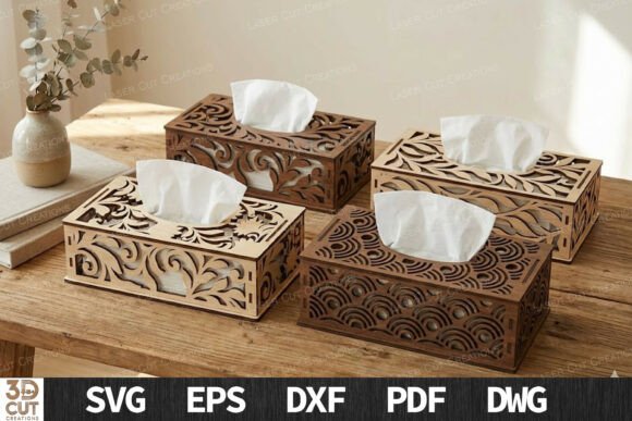 Download Decorative Wooden Tissue Box SVG Set - Wood Collection