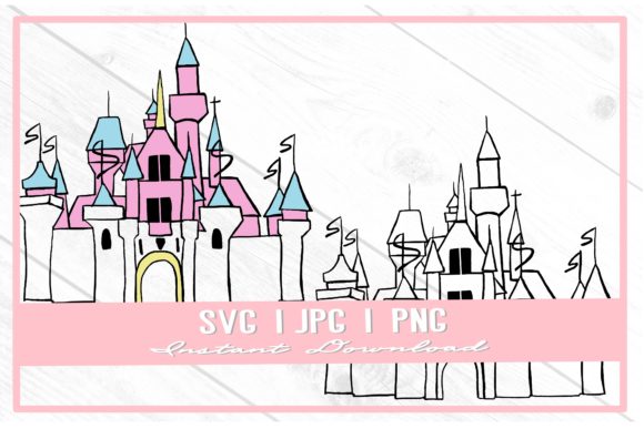 Download Pink Princess Castle Theme Park Doodle - Princess castle Collection