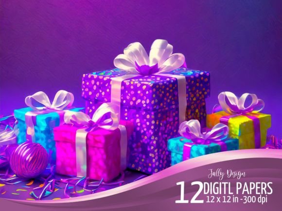 Download Ultraviolet Light Birthday Present Scene - Present Collection