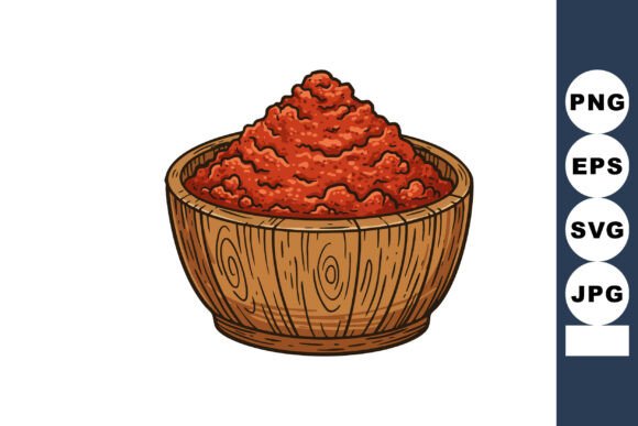 Download Red Chili Powder in Wooden Bowl Hand Dra - Wood Collection