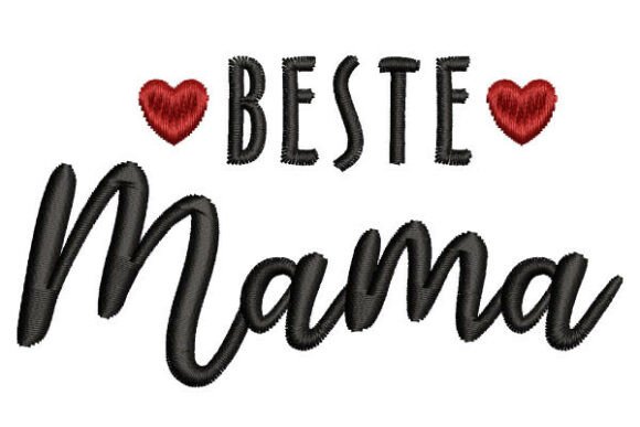 Download Beste Mama Embroidery Lettering 3 Sizes - Letter Collection